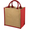 Natural-Red - Front - Bullet Chennai Jute Gift Tote (Pack of 2)