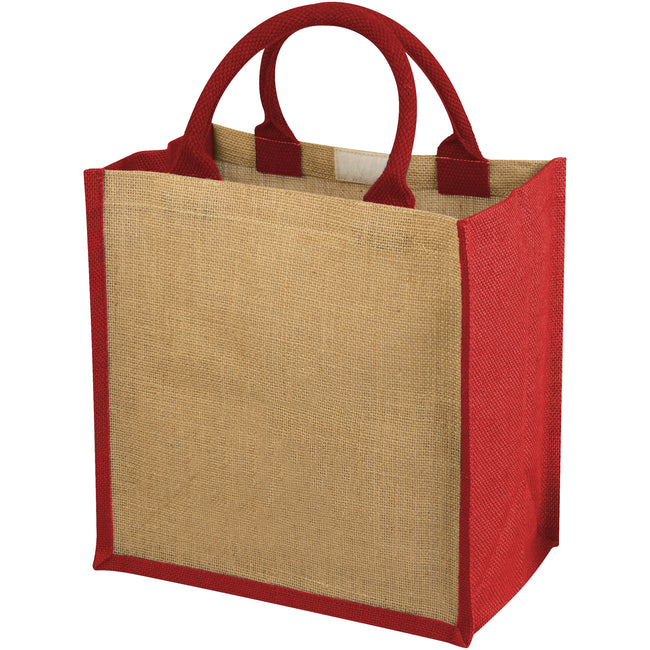 Natural-Red - Front - Bullet Chennai Jute Gift Tote (Pack of 2)