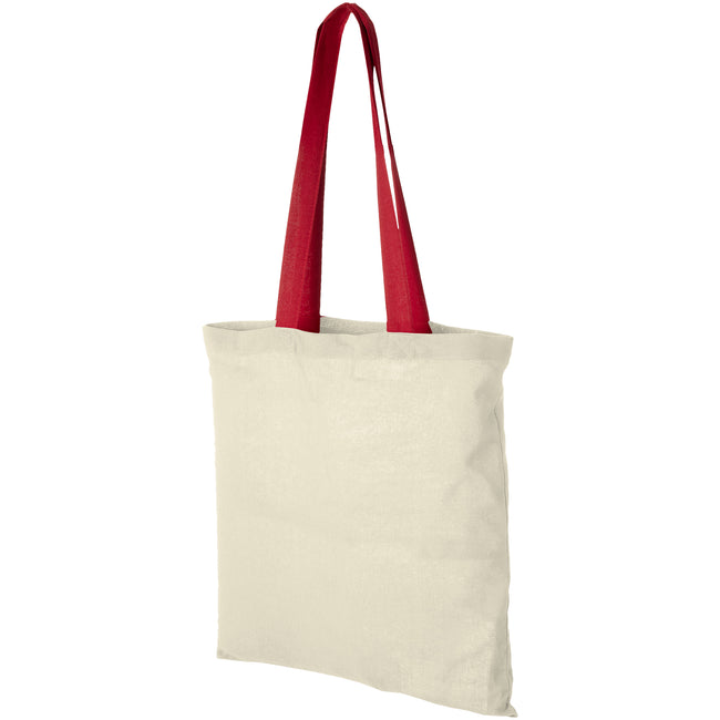 Natural-Red - Front - Bullet Nevada Cotton Tote (Pack Of 2)