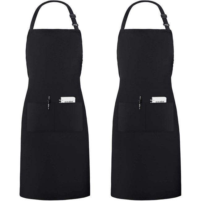 Solid Black - Close up - Bullet Reeva Cotton Apron (Pack of 2)