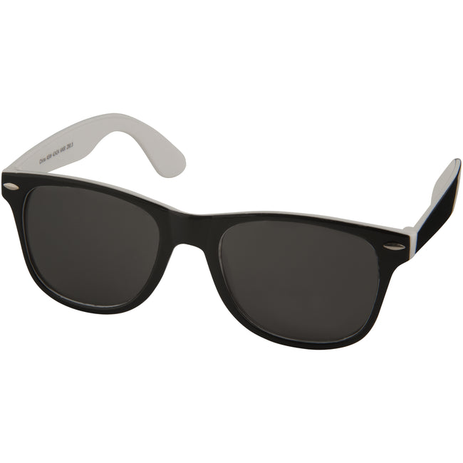 White-Solid Black - Front - Bullet Sun Ray Sunglasses - Black With Colour Pop (Pack of 2)