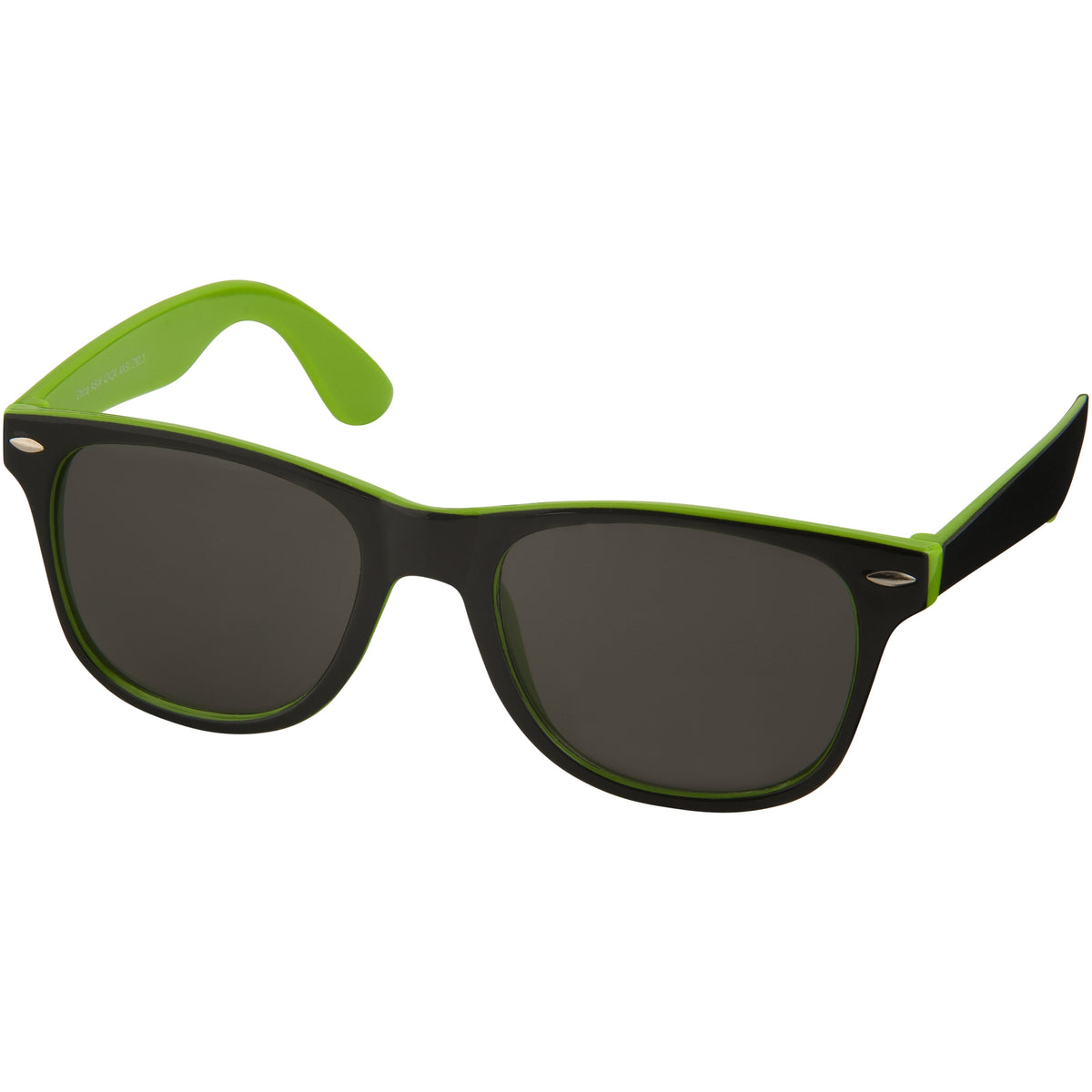 Lime-Solid Black - Front - Bullet Sun Ray Sunglasses - Black With Colour Pop (Pack Of 2)