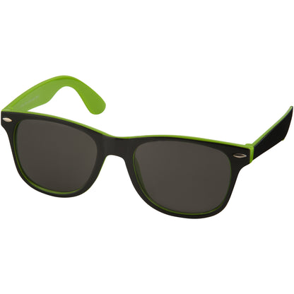 Lime-Solid Black - Front - Bullet Sun Ray Sunglasses - Black With Colour Pop (Pack Of 2)
