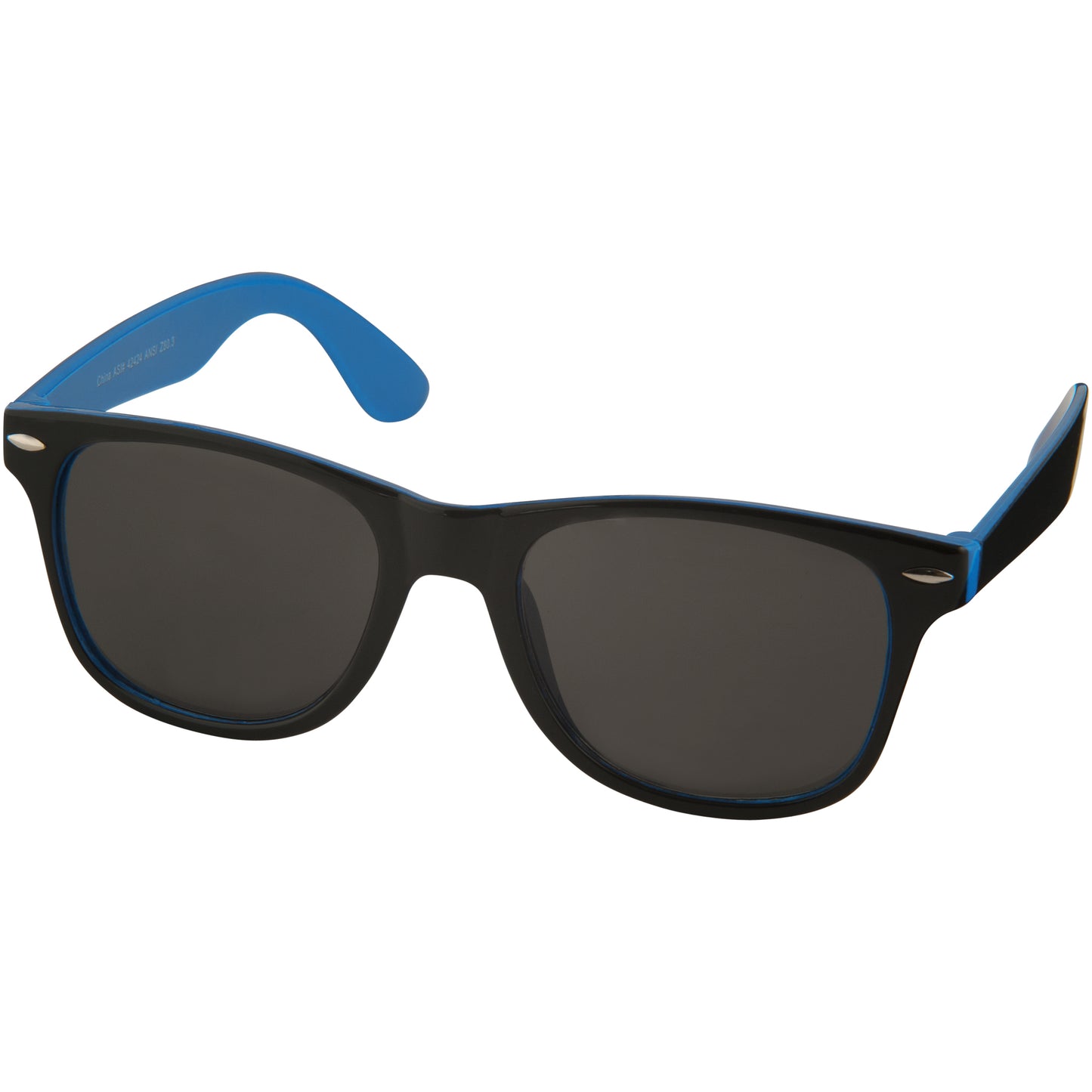Process Blue-Solid Black - Front - Bullet Sun Ray Sunglasses - Black With Colour Pop (Pack of 2)