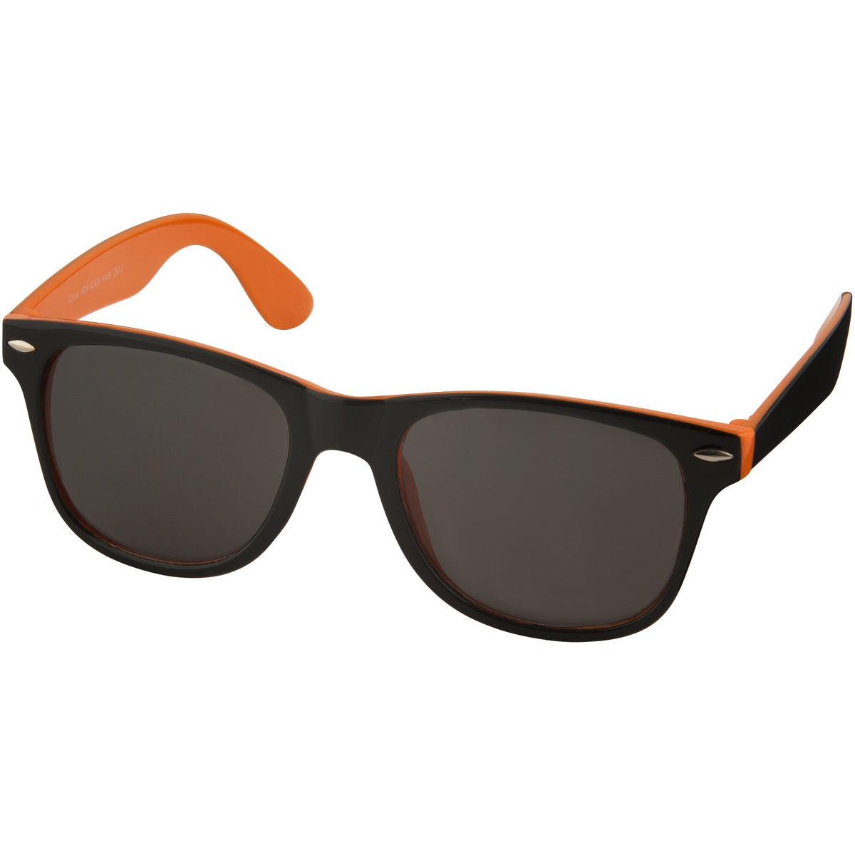 Orange-Solid Black - Front - Bullet Sun Ray Sunglasses - Black With Colour Pop (Pack Of 2)