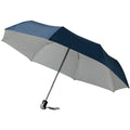 Navy-Silver - Front - Bullet 21.5in Alex 3-Section Auto Open And Close Umbrella (Pack Of 2)
