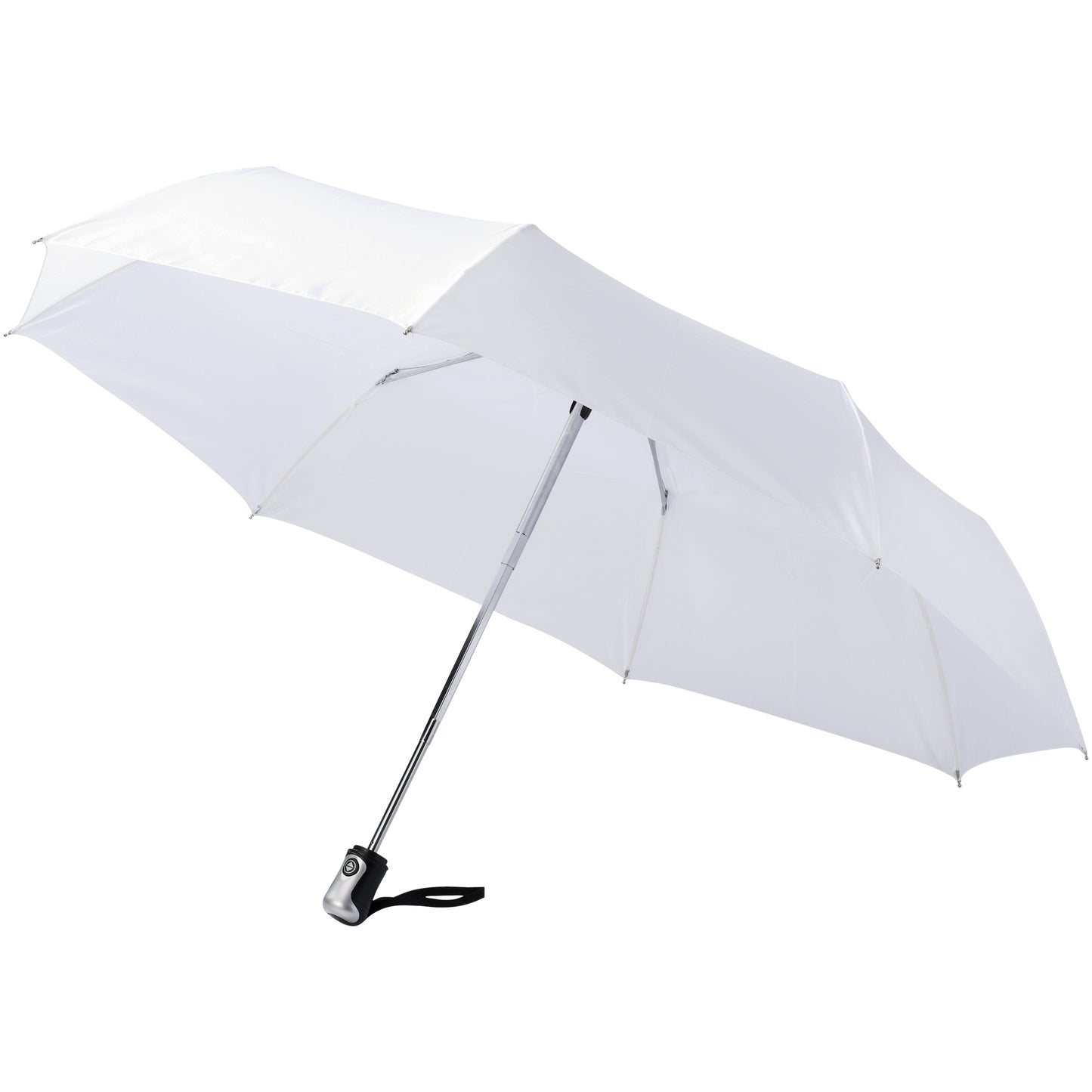 White - Front - Bullet 21.5in Alex 3-Section Auto Open And Close Umbrella (Pack Of 2)