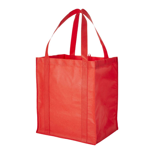 Red - Front - Bullet Liberty Non Woven Grocery Tote (Pack Of 2)