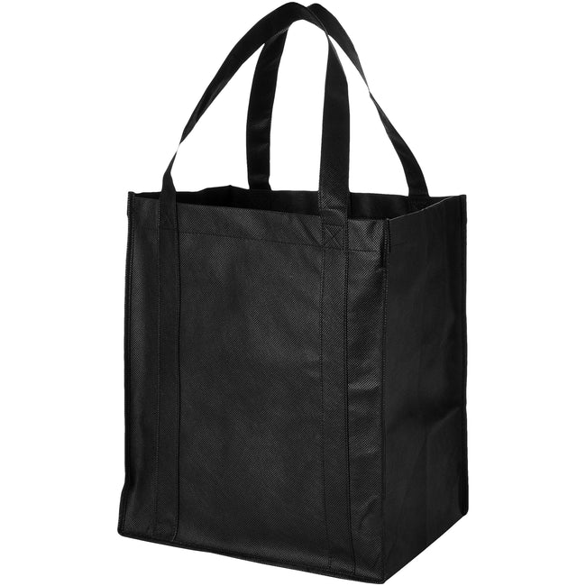 Solid Black - Front - Bullet Liberty Non Woven Grocery Tote (Pack Of 2)