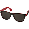 Red-Solid Black - Front - Bullet Sun Ray Sunglasses - Black With Colour Pop