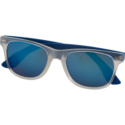 Royal Blue - Side - Bullet Sun Ray Sunglasses - Mirror