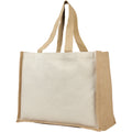 Natural - Front - Bullet Varai Canvas-Jute Shopping Tote Bag