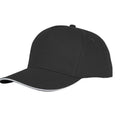 Solid Black - Front - Bullet Unisex Ceto 5 Panel Sandwich Cap