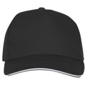 Solid Black - Side - Bullet Unisex Ceto 5 Panel Sandwich Cap