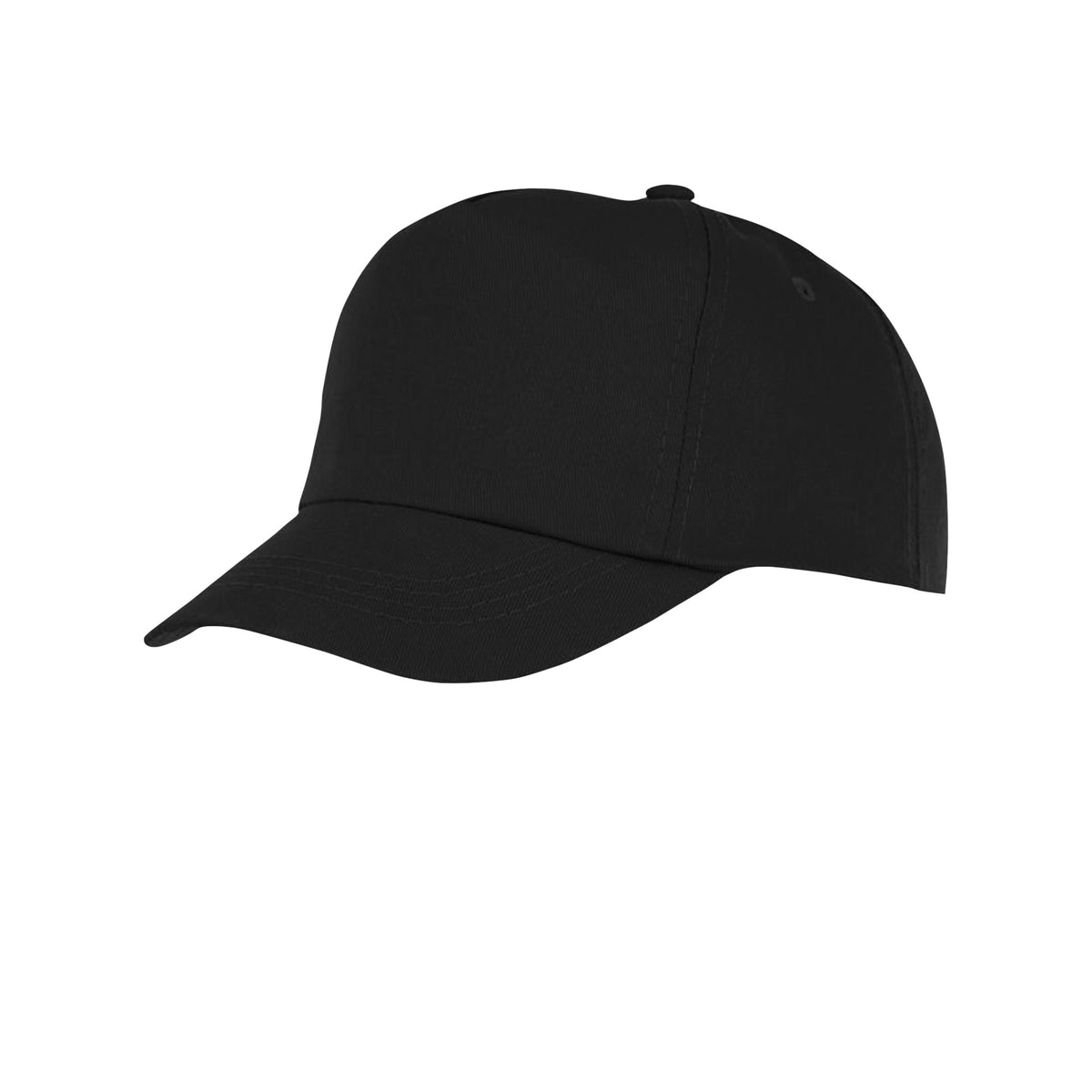 Solid Black - Front - Bullet Childrens-Kids Feniks 5 Panel Cap
