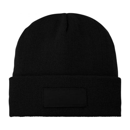 Solid Black - Front - Bullet Boreas Beanie With Patch