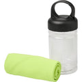 Lime - Back - Bullet Remy Cooling Towel in PET Container
