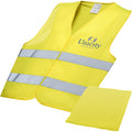 Neon Yellow - Back - Bullet Professional Safety Vest In Pouch
