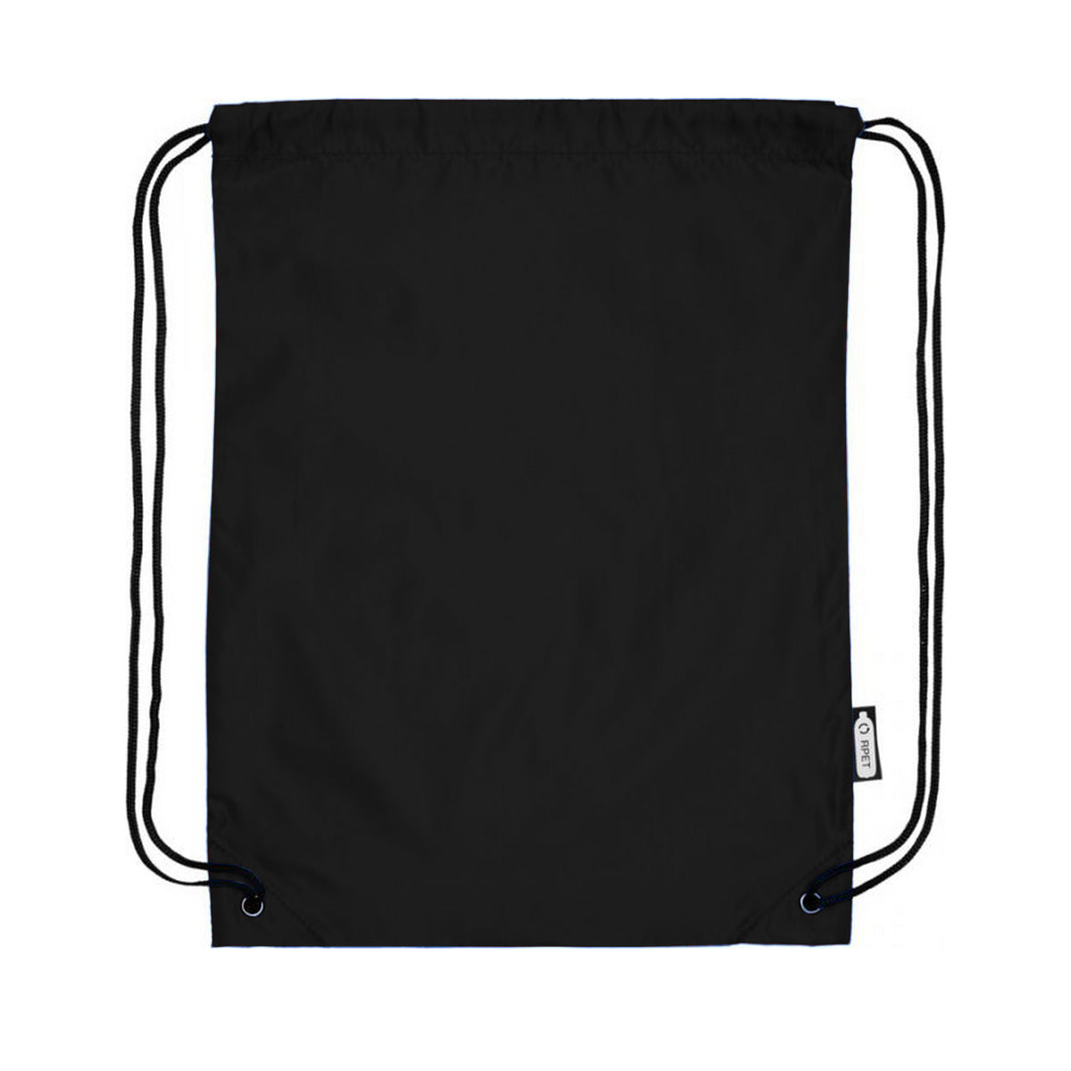 Solid Black - Back - Bullet Oriole Recycled Drawstring Backpack