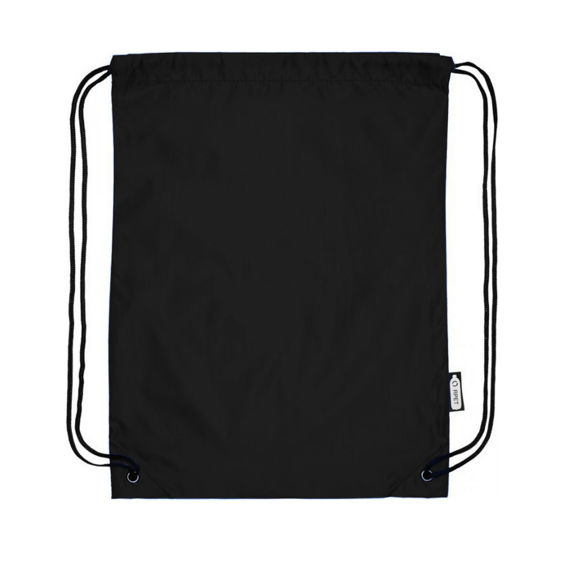 Solid Black - Back - Bullet Oriole Recycled Drawstring Backpack