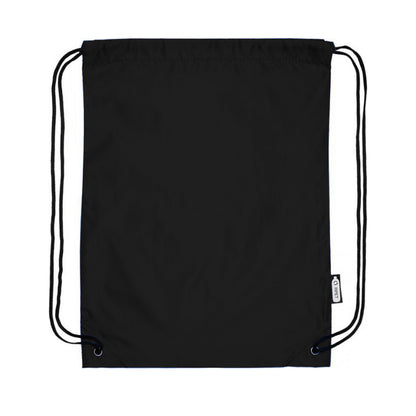 Solid Black - Back - Bullet Oriole Recycled Drawstring Backpack