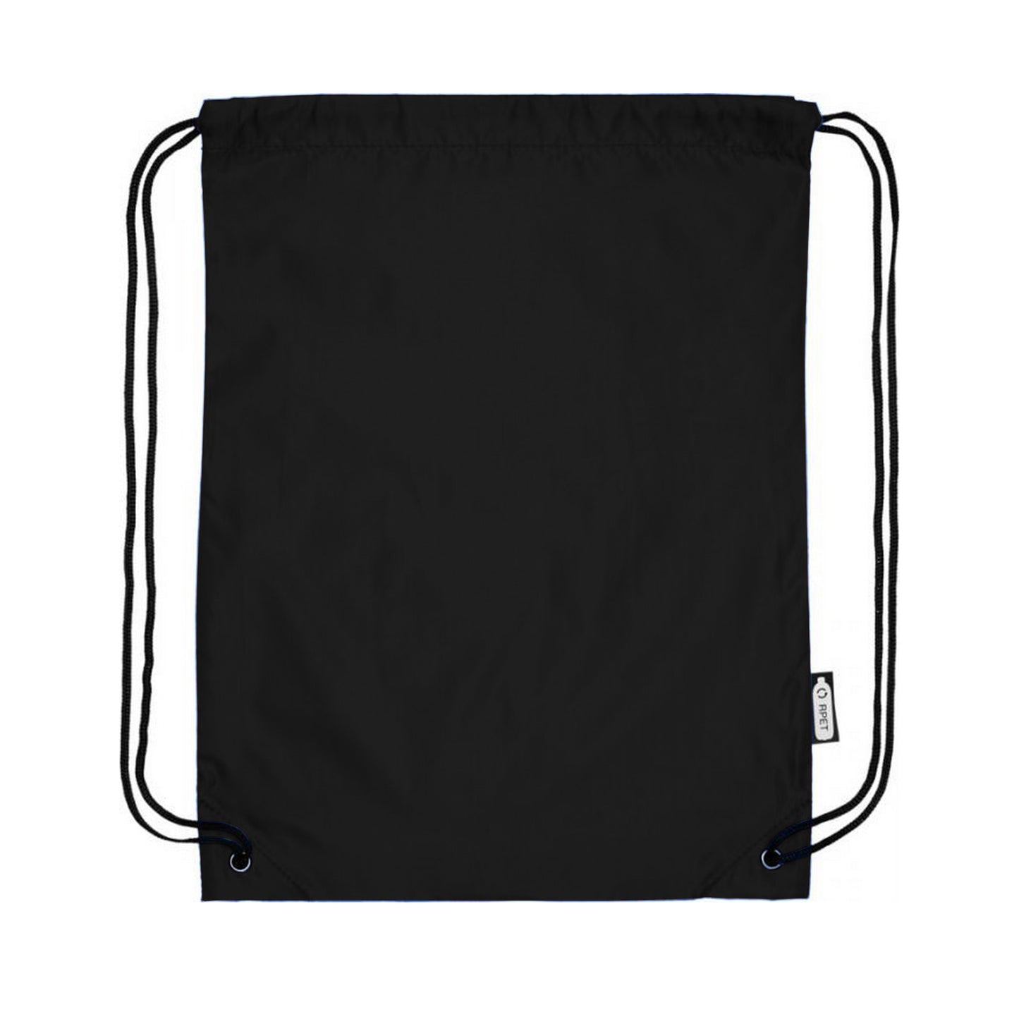 Solid Black - Back - Bullet Oriole Recycled Drawstring Backpack