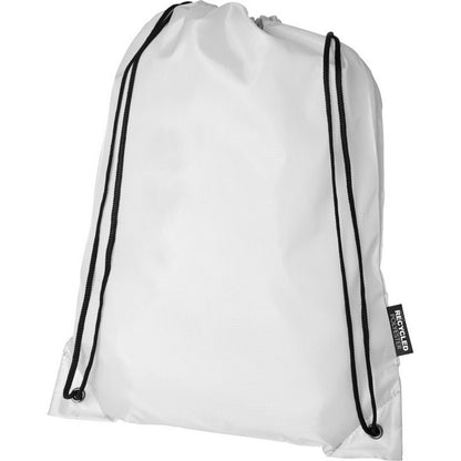White - Back - Bullet Oriole Recycled Drawstring Backpack