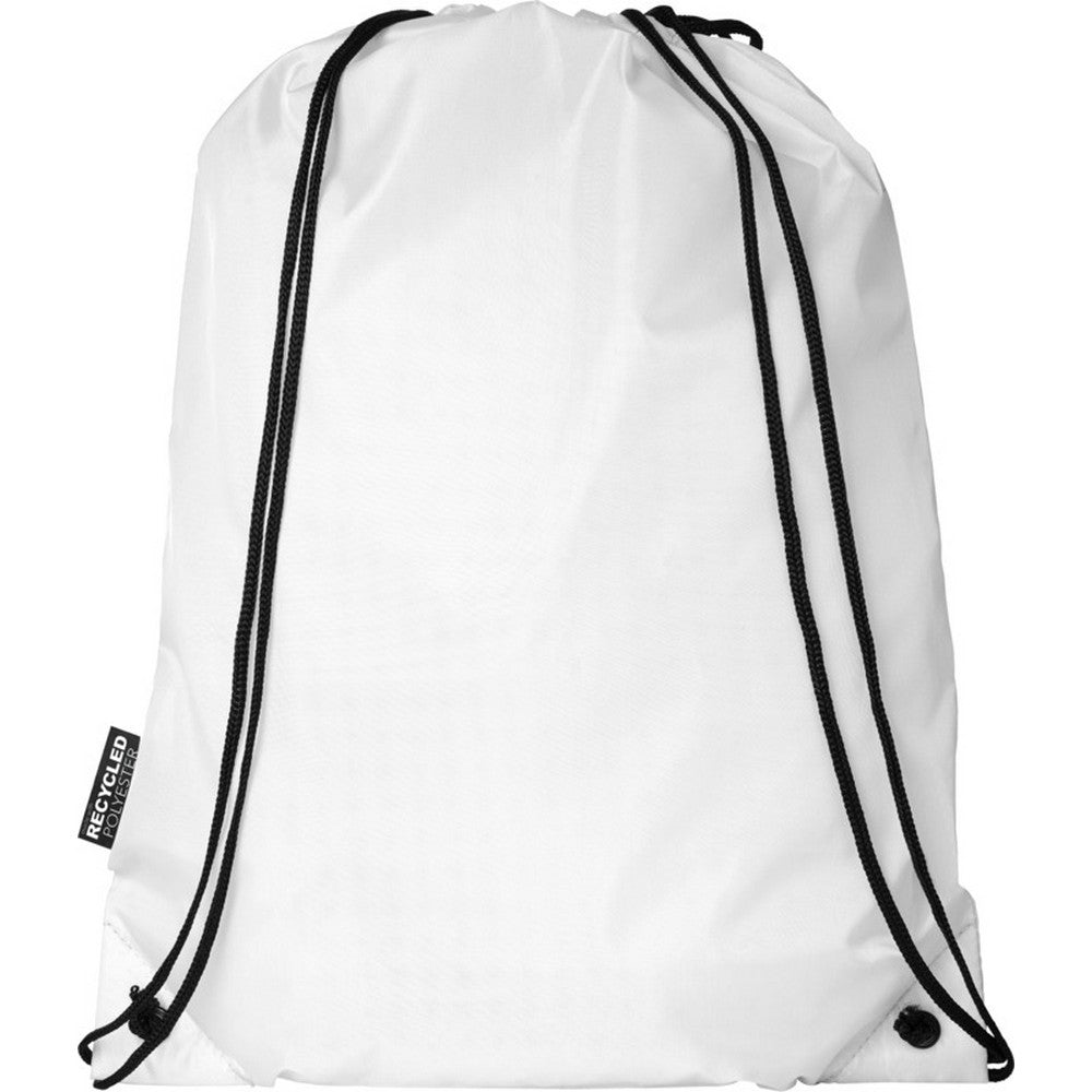 White - Side - Bullet Oriole Recycled Drawstring Backpack