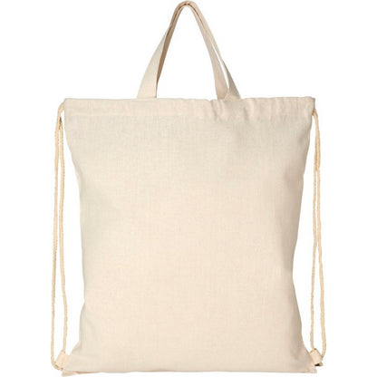 Natural - Back - Bullet Adults Unisex Pheebs 210gm Drawstring Bag