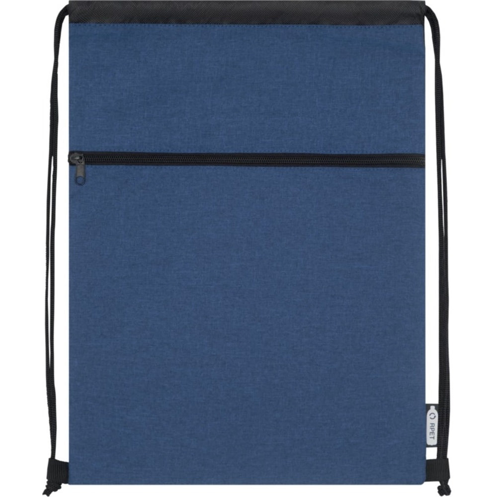 Navy Heather - Back - Bullet Ross Recycled Drawstring Bag