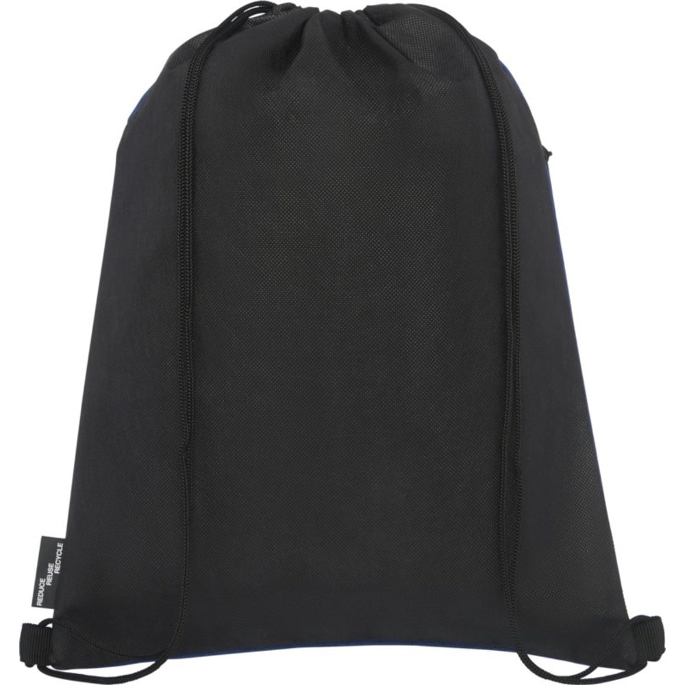 Navy Heather - Side - Bullet Ross Recycled Drawstring Bag