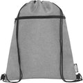 Grey Heather - Front - Bullet Ross Recycled Drawstring Bag