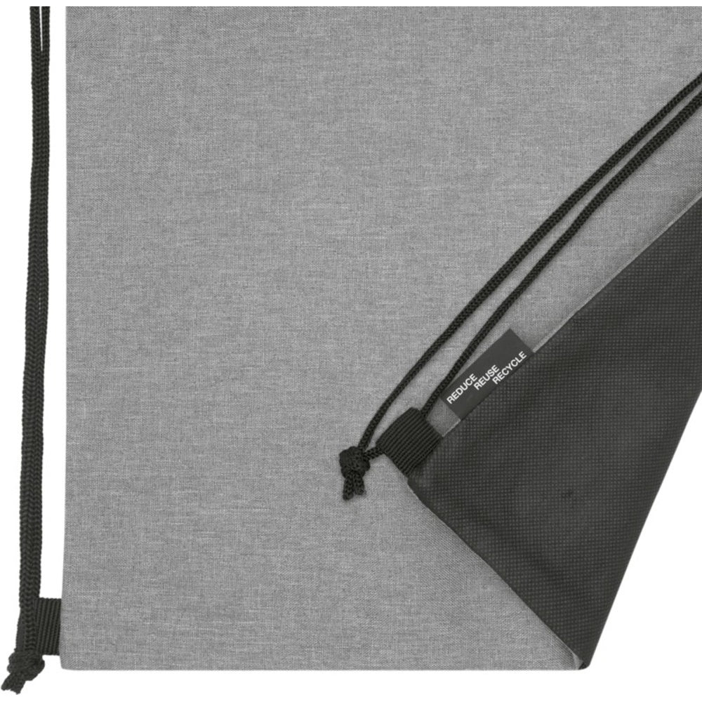 Grey Heather - Close up - Bullet Ross Recycled Drawstring Bag