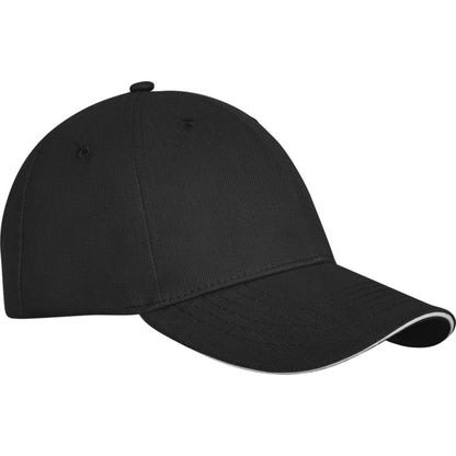 Solid Black - Side - Elevate Unisex Adult Darton Sandwich 6 Panel Cap