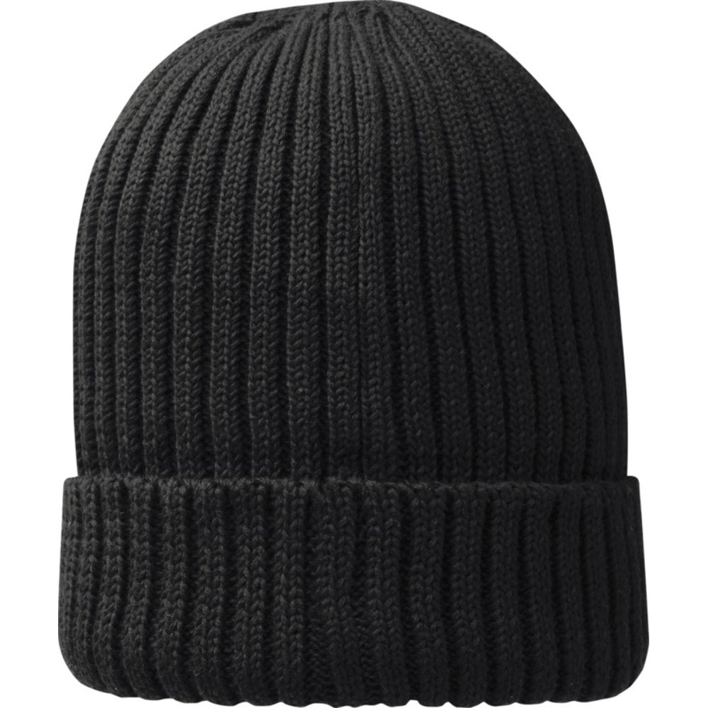 Black - Back - Elevate Unisex Adult Ives Organic Cotton Beanie