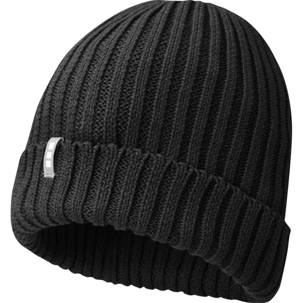 Black - Side - Elevate Unisex Adult Ives Organic Cotton Beanie