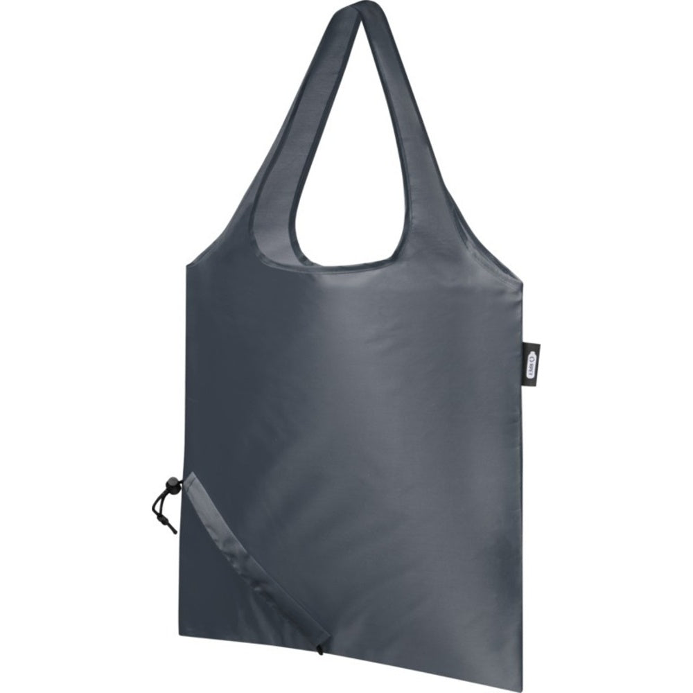 Charcoal - Side - Bullet Sabia Recycled Packaway Tote Bag