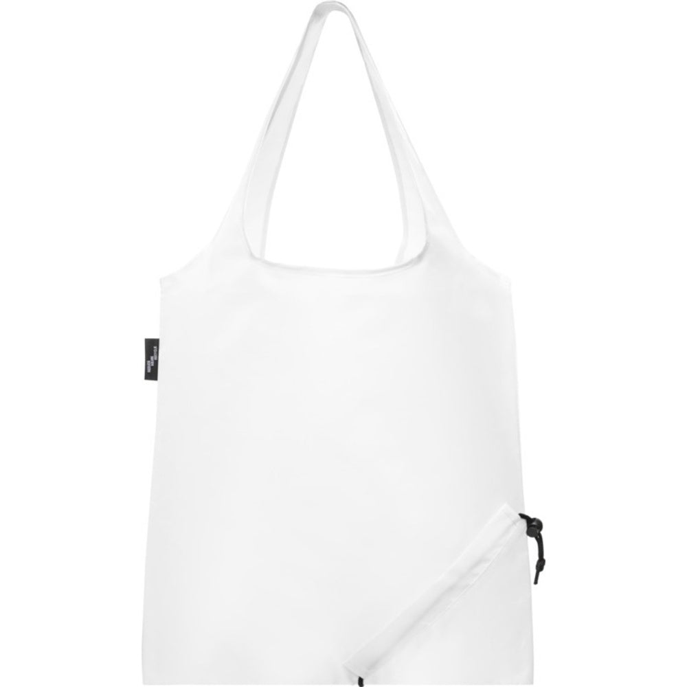 White - Back - Bullet Sabia Recycled Packaway Tote Bag