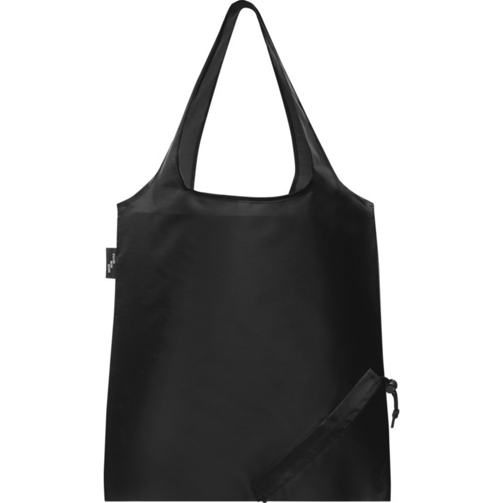 Black - Back - Bullet Sabia Recycled Packaway Tote Bag