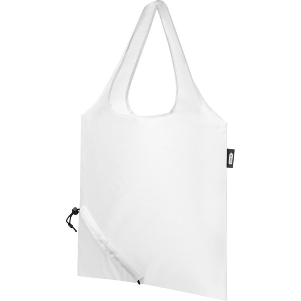 White - Side - Bullet Sabia Recycled Packaway Tote Bag