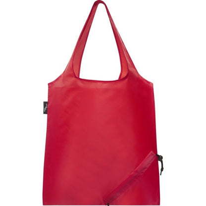 Red - Back - Bullet Sabia Recycled Packaway Tote Bag