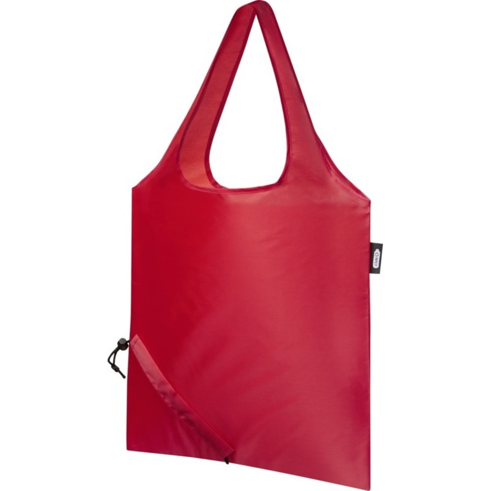 Red - Side - Bullet Sabia Recycled Packaway Tote Bag