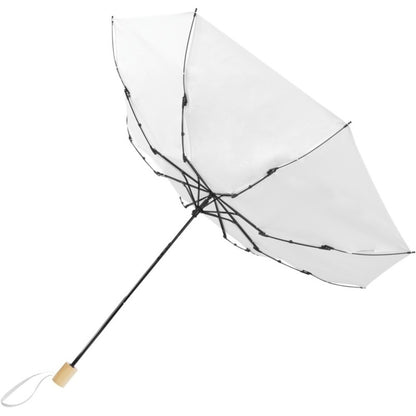 White - Back - Avenue Birgit Recycled Folding Umbrella