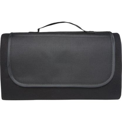 Solid Black - Back - Bullet Salvie Plastic Picnic Blanket