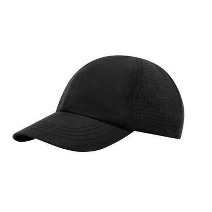 Solid Black - Front - Elevate NXT Mica Recycled 6 Panel Cool Fit Cap