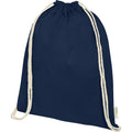 Navy - Front - Bullet Orissa Organic Cotton Drawstring Bag