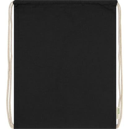 Solid Black - Back - Bullet Orissa Organic Cotton Drawstring Bag