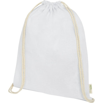 White - Front - Bullet Orissa Organic Cotton Drawstring Bag