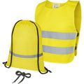 Neon Yellow - Front - Bullet Childrens-Kids Ingeborg Hi-Vis Vest Set
