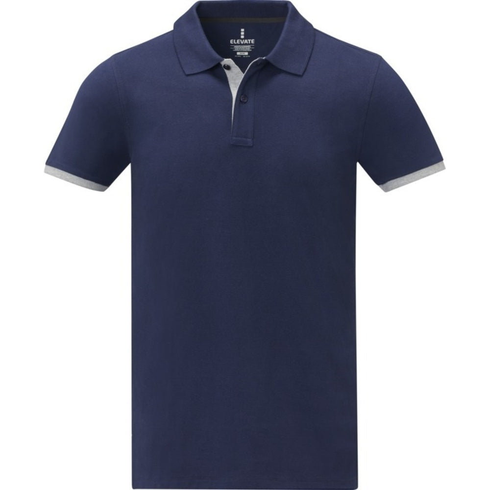 Navy - Front - Elevate Mens Morgan Short-Sleeved Polo Shirt